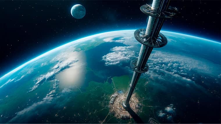 Elevador espacial - Vista a la Tierra desde el espacio